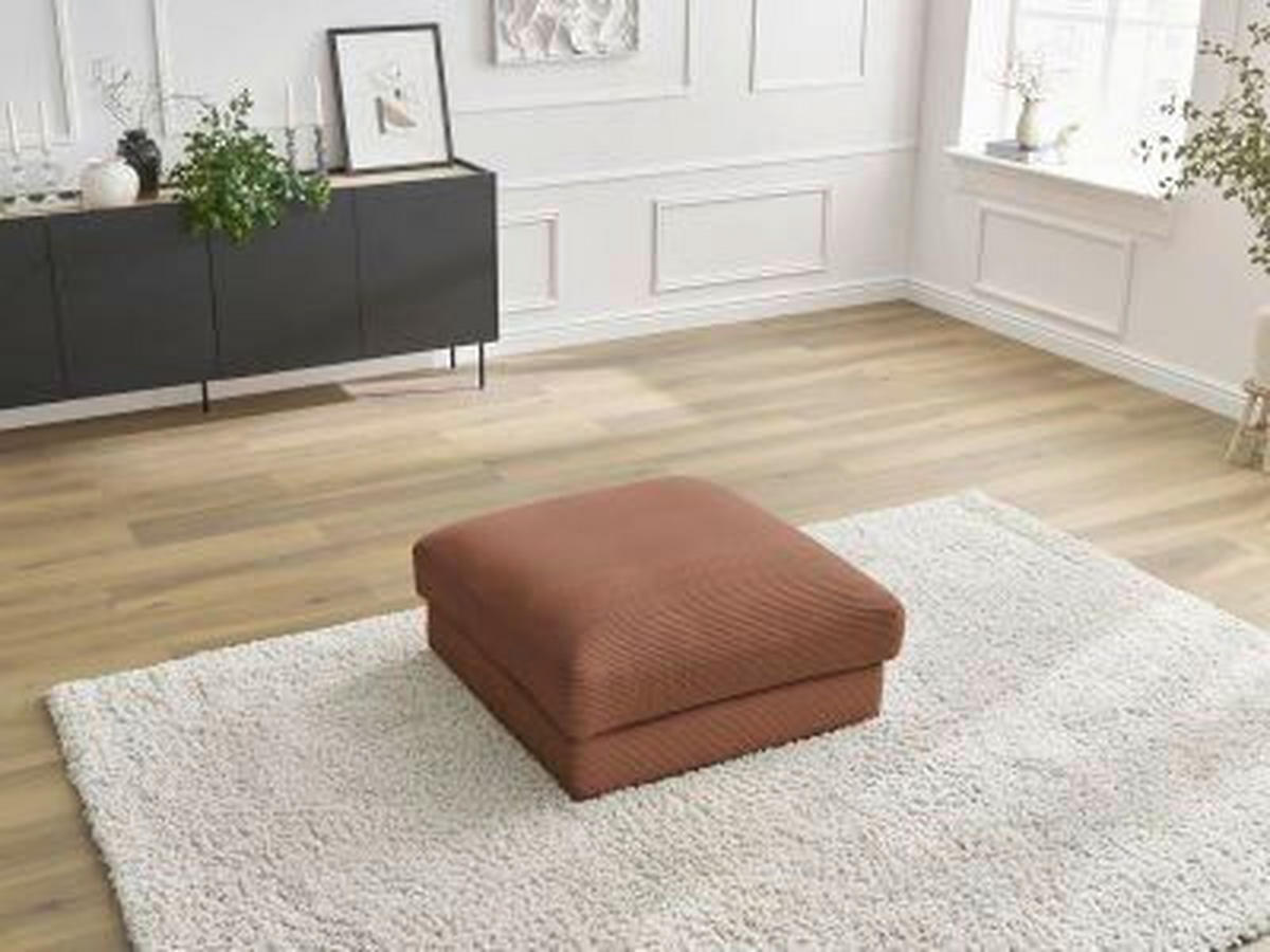 HOCKER LEONARD Cord Orange  - Schwarz/Orange, MODERN, Kunststoff/Textil (86/43/86cm)