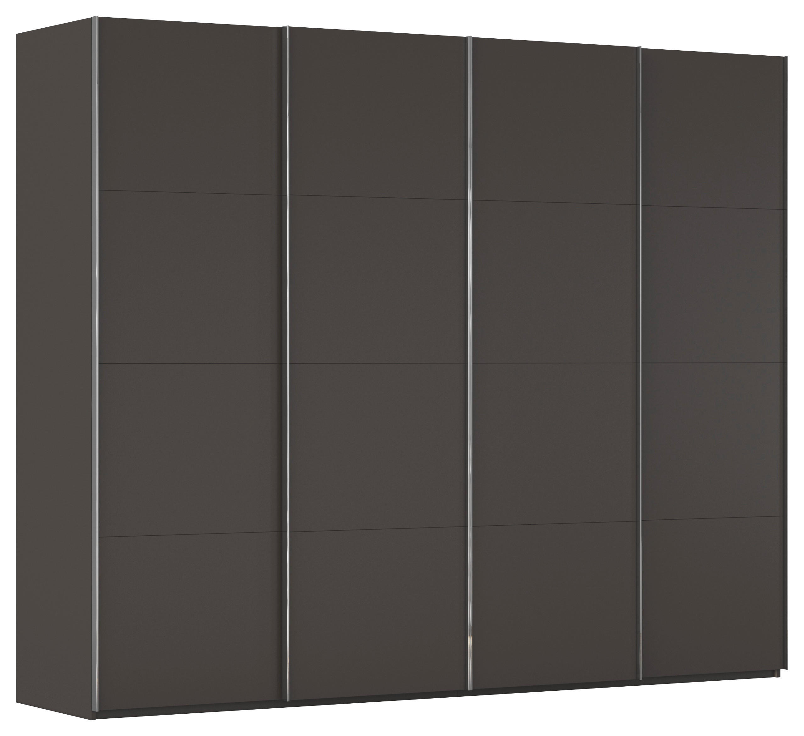 SCHWEBETÜRENSCHRANK 271/235/68 cm 4-türig Graphitfarben  - Chromfarben/Graphitfarben, Design, Holzwerkstoff/Metall (271/235/68cm) - Novel