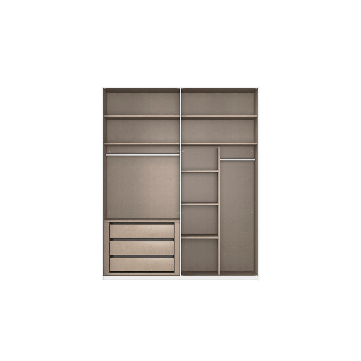 SCHWEBETÜRENSCHRANK 181/223/68 cm 2-türig Schwarz, Eiche Artisan  - Eichefarben/Schwarz, Design, Glas/Holzwerkstoff (181/223/68cm) - Xora