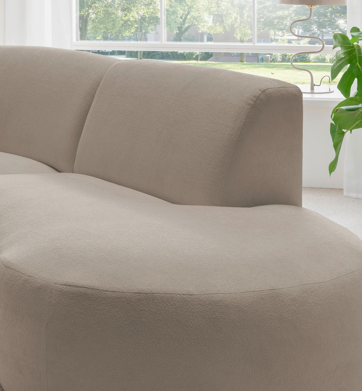 ECKSOFA in Mikrofaser Taupe  - Taupe/Schwarz, Modern, Kunststoff/Textil (276/182cm) - Livetastic