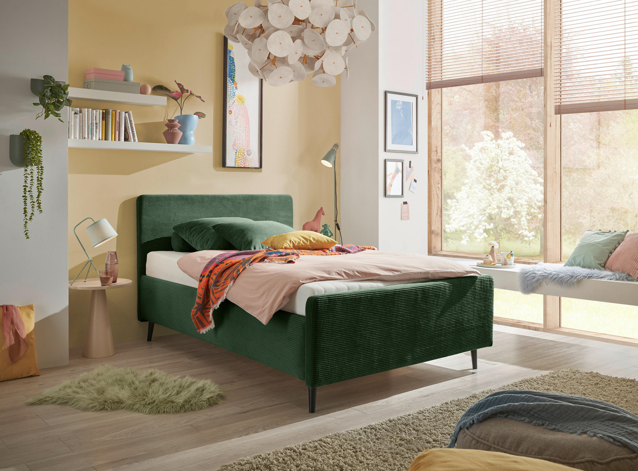 MID.YOU ČALOUNĚNÁ POSTEL, 120/200 cm olivově zelená