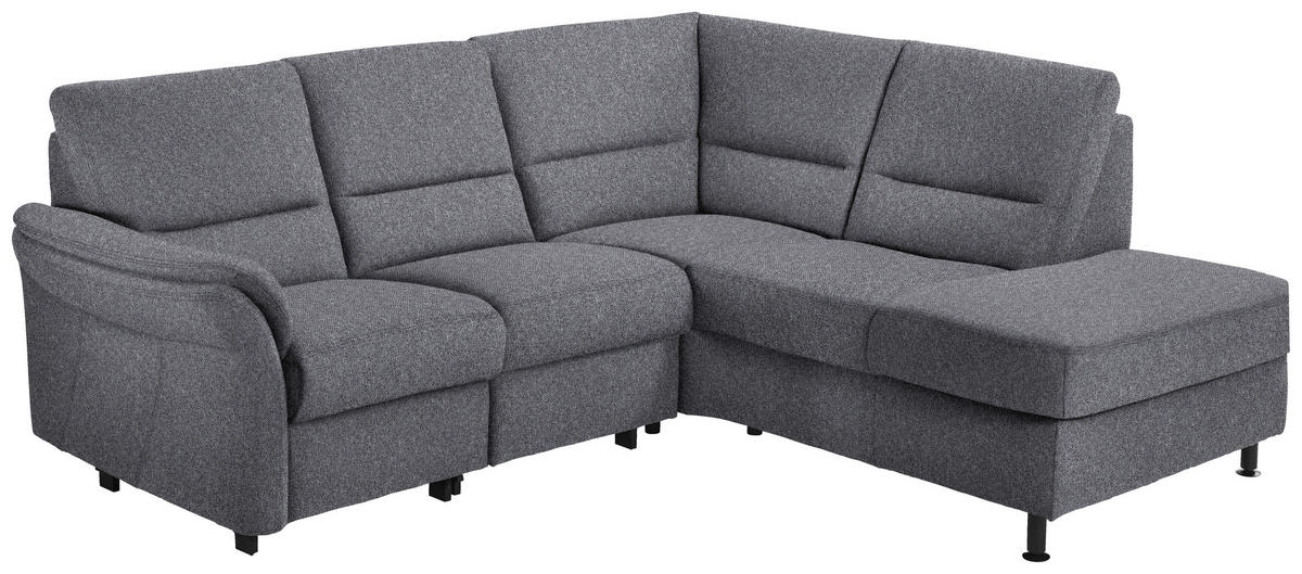 ECKSOFA in Flachgewebe Blau  - Blau/Schwarz, Modern, Textil/Metall (227/203cm) - Beldomo System