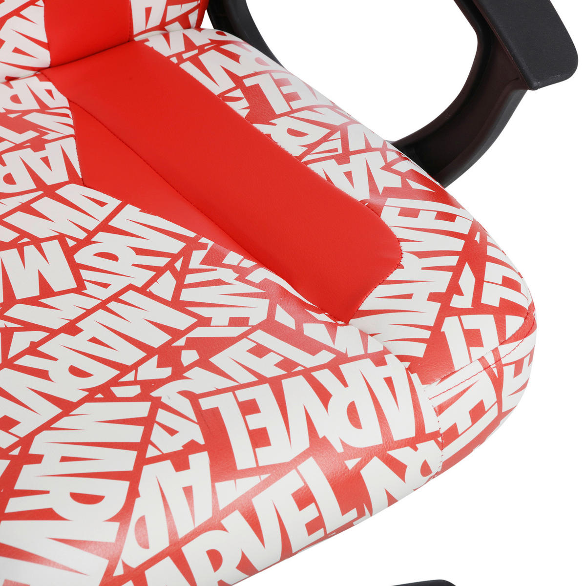 HERNÍ ŽIDLE, vzhled kůže, červená, bílá - bílá/černá, Design, textil/plast (60/98,5-108/63,6cm) - Marvel