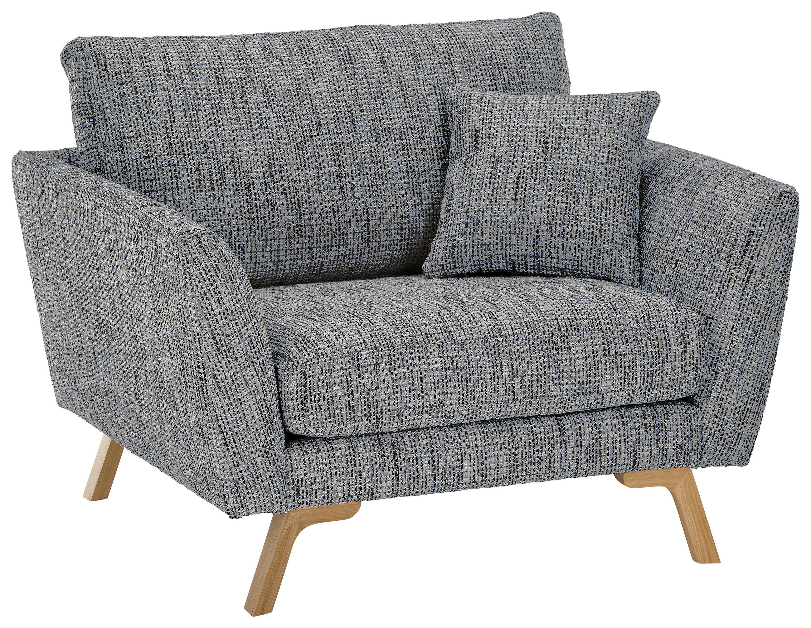 SESSEL in Webstoff Blaugrau  - Eichefarben/Blaugrau, KONVENTIONELL, Holz/Textil (115/86/93cm) - SetOne by Musterring