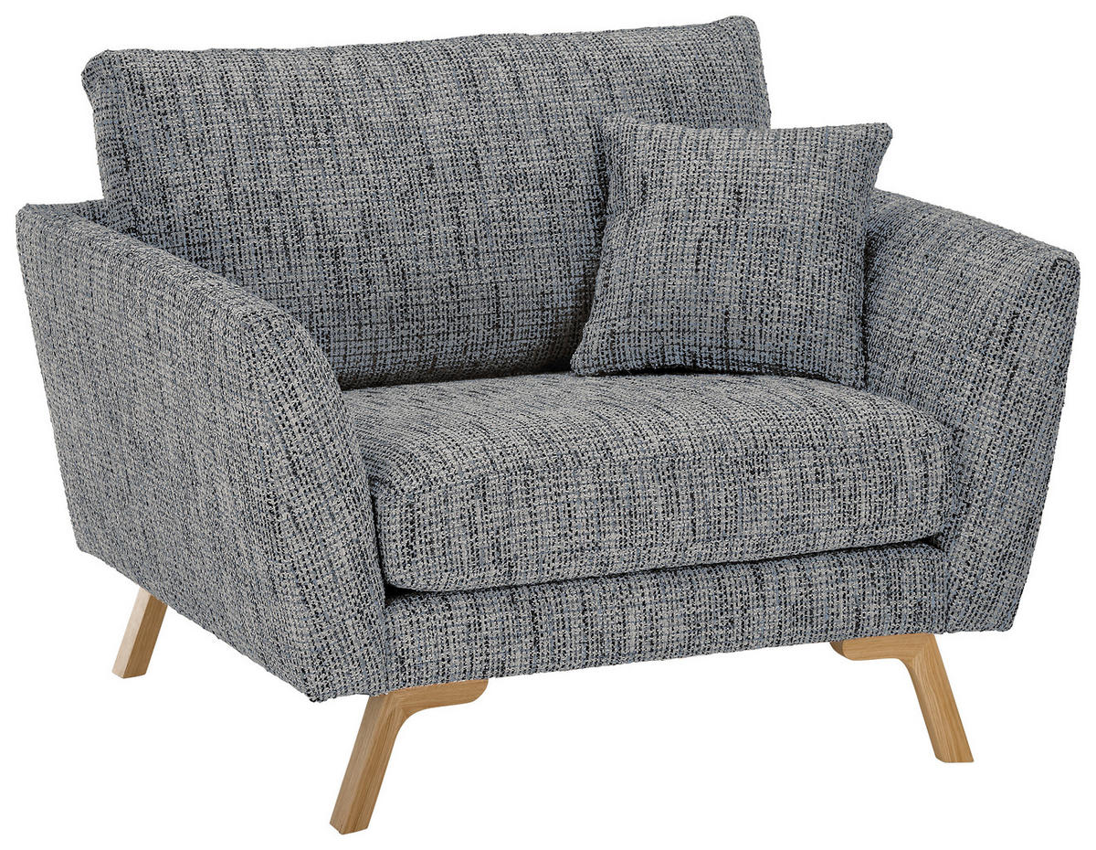 SESSEL in Webstoff Blaugrau  - Eichefarben/Blaugrau, KONVENTIONELL, Holz/Textil (115/86/93cm) - SetOne by Musterring