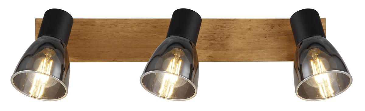 STRAHLER - Dunkelbraun/Schwarz, Design, Glas/Holz (40/7/15,5cm) - Globo