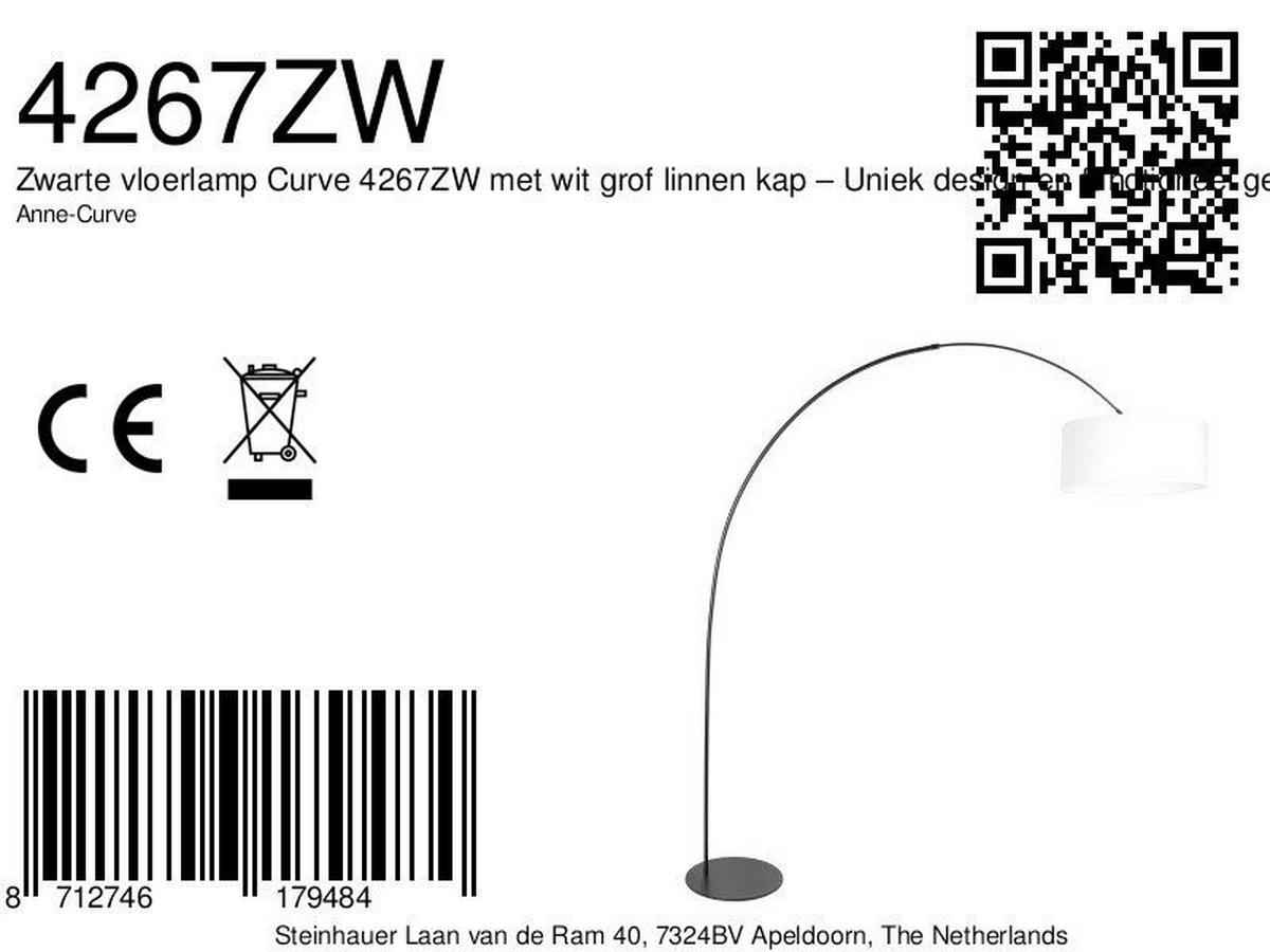 STEHLEUCHTE - Weiss/Schwarz, Trend, Textil/Metall (50/240/230cm)