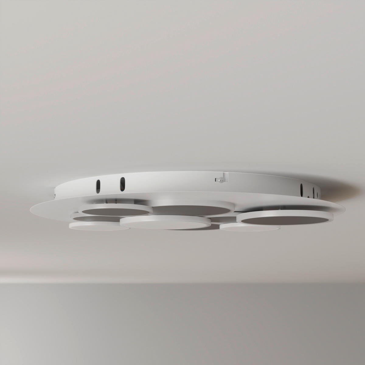 STROPNÍ LED SVÍTIDLO, 46,8/6 cm  - bílá/černá, Trend, kov/plast (46,8/6cm) - Novel