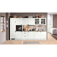 KÜCHENBLOCK IP4250 360 cm  in Braun, Weiß  - Schwarz/Weiß, Basics, Holzwerkstoff/Metall (360cm) - Impuls