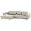 ECKSOFA Creme Echtleder  - Creme, Design, Leder/Metall (188/307cm) - Stylife