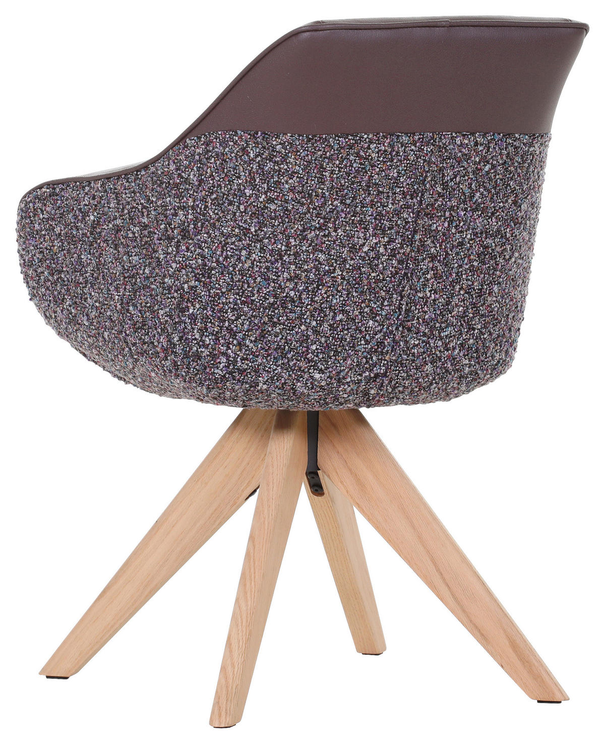 ARMLEHNSTUHL  in Chenille, Flachgewebe  - Eichefarben/Violett, KONVENTIONELL, Holz/Textil (60/83/65cm) - Landscape