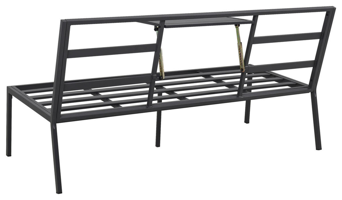 GARTENSET Webstoff Eisen  - Grau, Design, Textil/Metall (165/77/84cm) - Ambia Garden