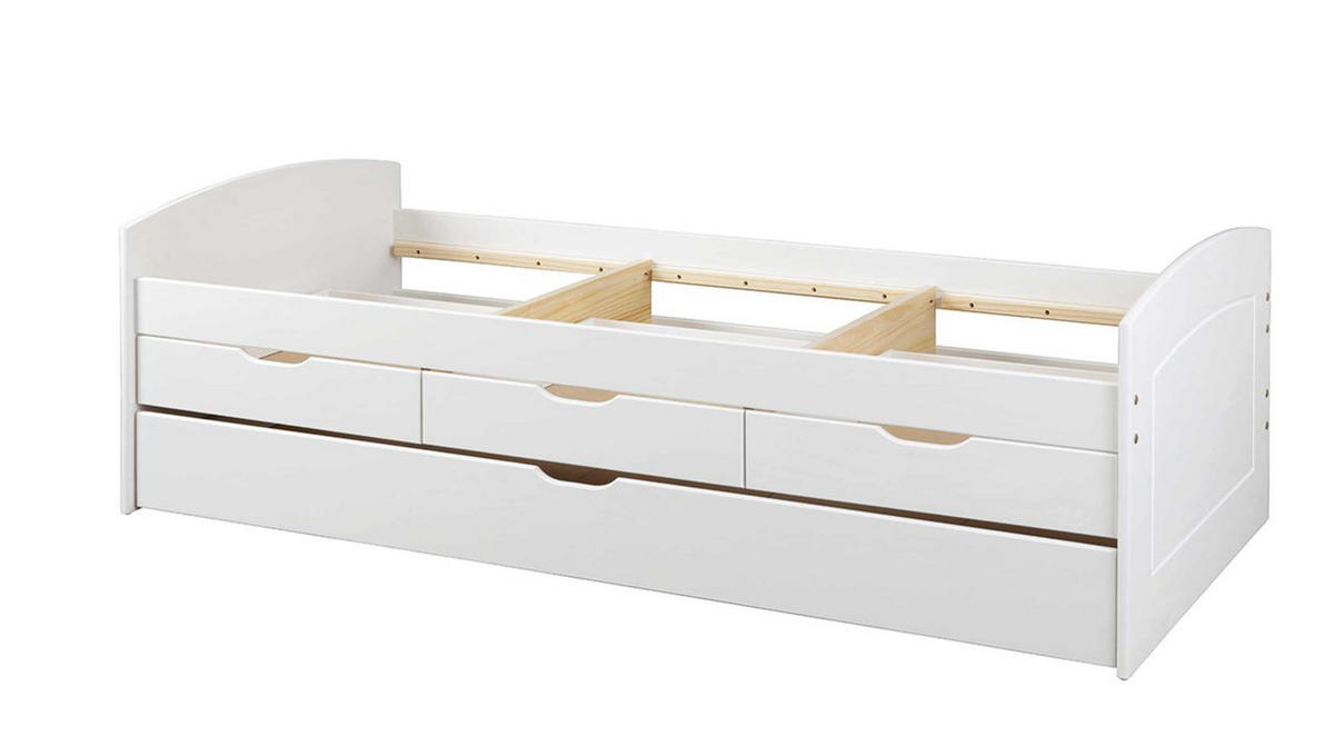 KREVET    205/63/98 cm  bela  - bela, Moderno, drvo (205/63/98cm) - Carryhome