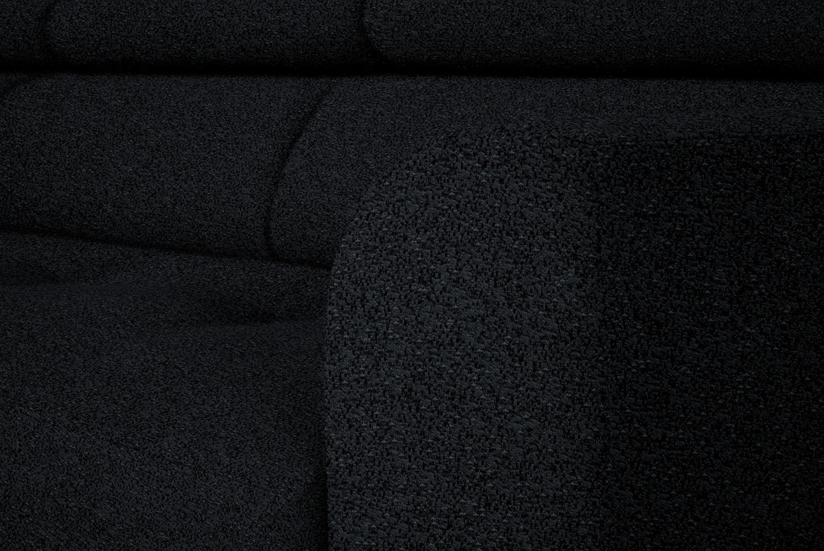 ECKSOFA in Chenille Anthrazit  205/280 cm  - Anthrazit/Schwarz, Design, Textil/Metall (205/280cm) - Xora