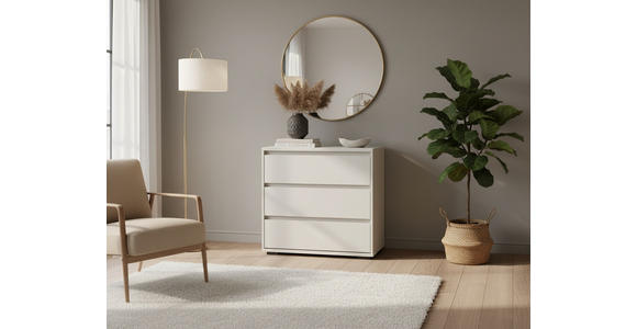 KOMMODE , 80/79/48 cm, 3 Schublade(n)  - Kaschmir/Anthrazit, Design, Holzwerkstoff/Kunststoff (80/79/48cm) - Carryhome
