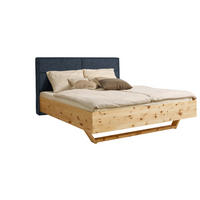 BETT 160/200 cm  in Zirbelkieferfarben, Dunkelblau  - Zirbelkieferfarben/Dunkelblau, Natur, Holz/Textil (160/200cm) - Valnatura