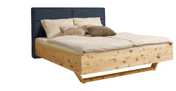 BETT 180/200 cm in Zirbelkieferfarben, Dunkelblau - Zirbelkieferfarben/Dunkelblau, Natur, Holz/Textil (180/200cm) - Valnatura