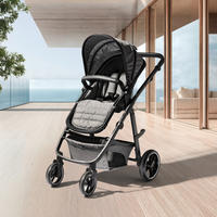 KINDERWAGENSET  Korfu   - Dunkelgrau/Schwarz, Basics, Kunststoff/Textil - My Baby Lou