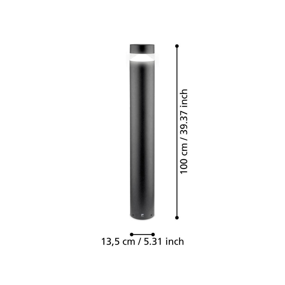 SOCKELLEUCHTE Melzo  - Transparent/Schwarz, Design, Kunststoff/Metall (13,5/99cm) - Eglo