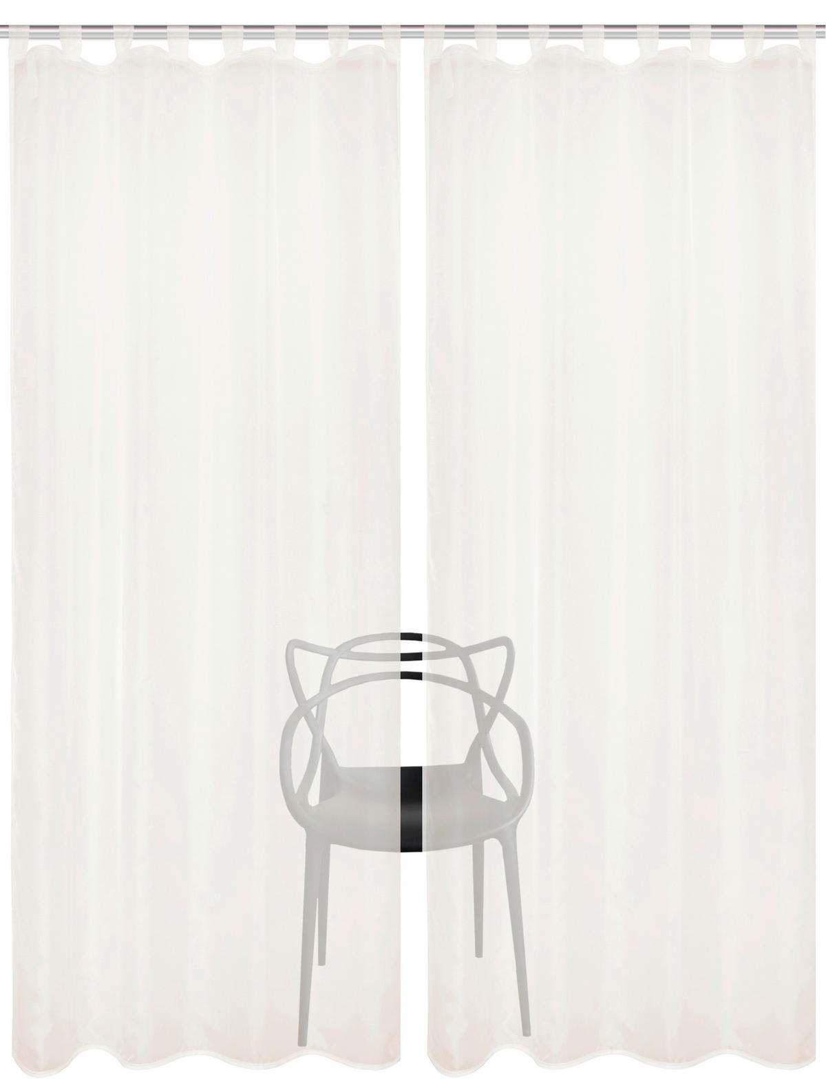SCHLAUFENSCHAL  transparent   135/245 cm 2 Stück  - Weiß, Basics, Textil (135/245cm)