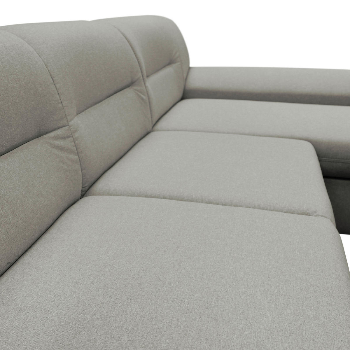 ECKSOFA Beige Flachgewebe  - Beige/Silberfarben, Design, Kunststoff/Textil (281/167cm) - MID.YOU