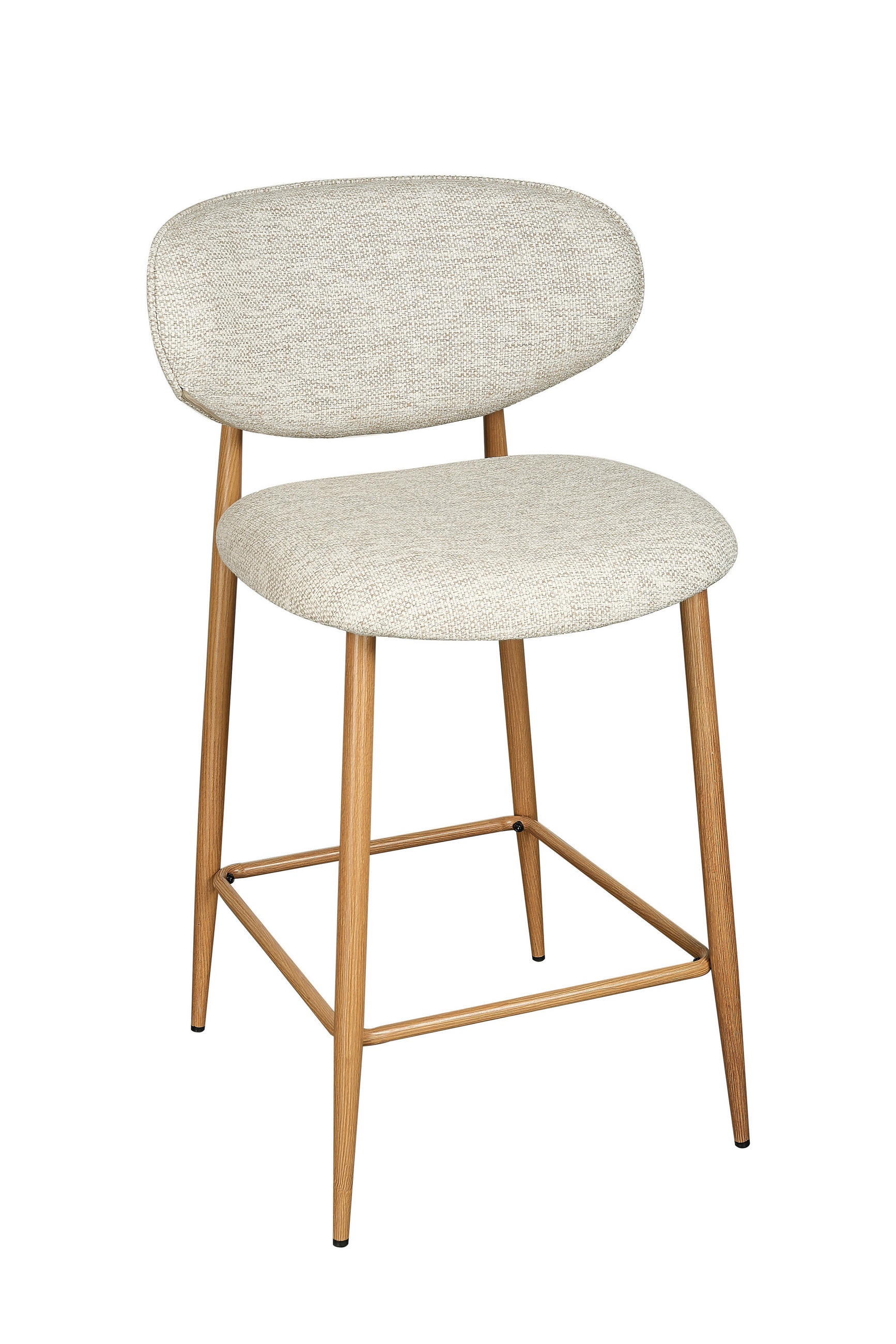 BARHOCKER Webstoff Eichefarben, Beige Eisen  - Eichefarben/Beige, Design, Textil/Metall (53/94/55cm) - Novel