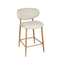 BARHOCKER Webstoff Eichefarben, Beige Eisen  - Eichefarben/Beige, Design, Textil/Metall (53/94/55cm) - Novel