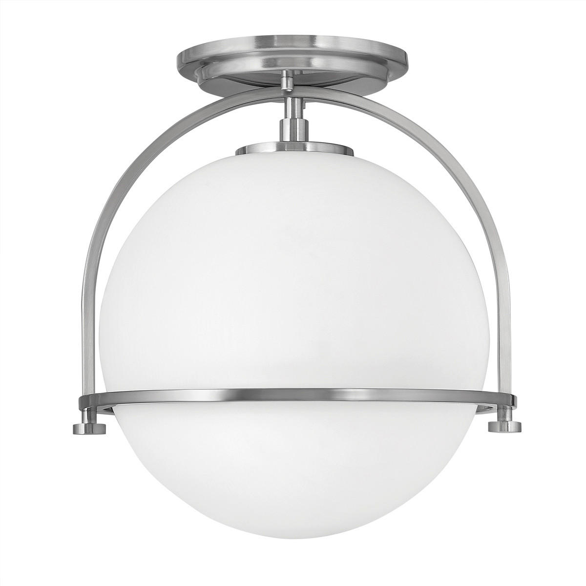 DECKENLEUCHTE Elstead Somerset 28.2/31.8 cm   - Nickelfarben, Design, Glas/Metall (28.2/31.8cm) - Elstead Lighting