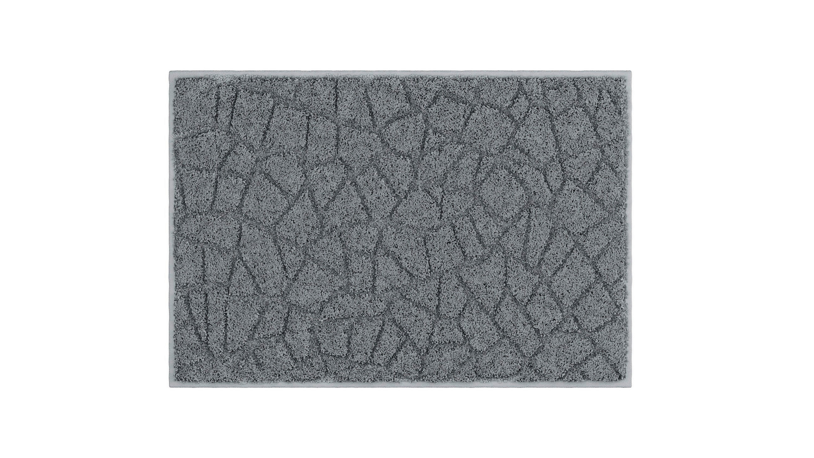 BADEMATTE Anthrazit 60/90 cm  - Anthrazit, Basics, Kunststoff/Textil (60/90cm) - Grund