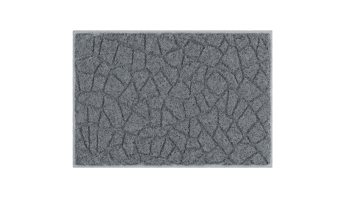 BADEMATTE Anthrazit 60/90 cm  - Anthrazit, Basics, Kunststoff/Textil (60/90cm) - Grund