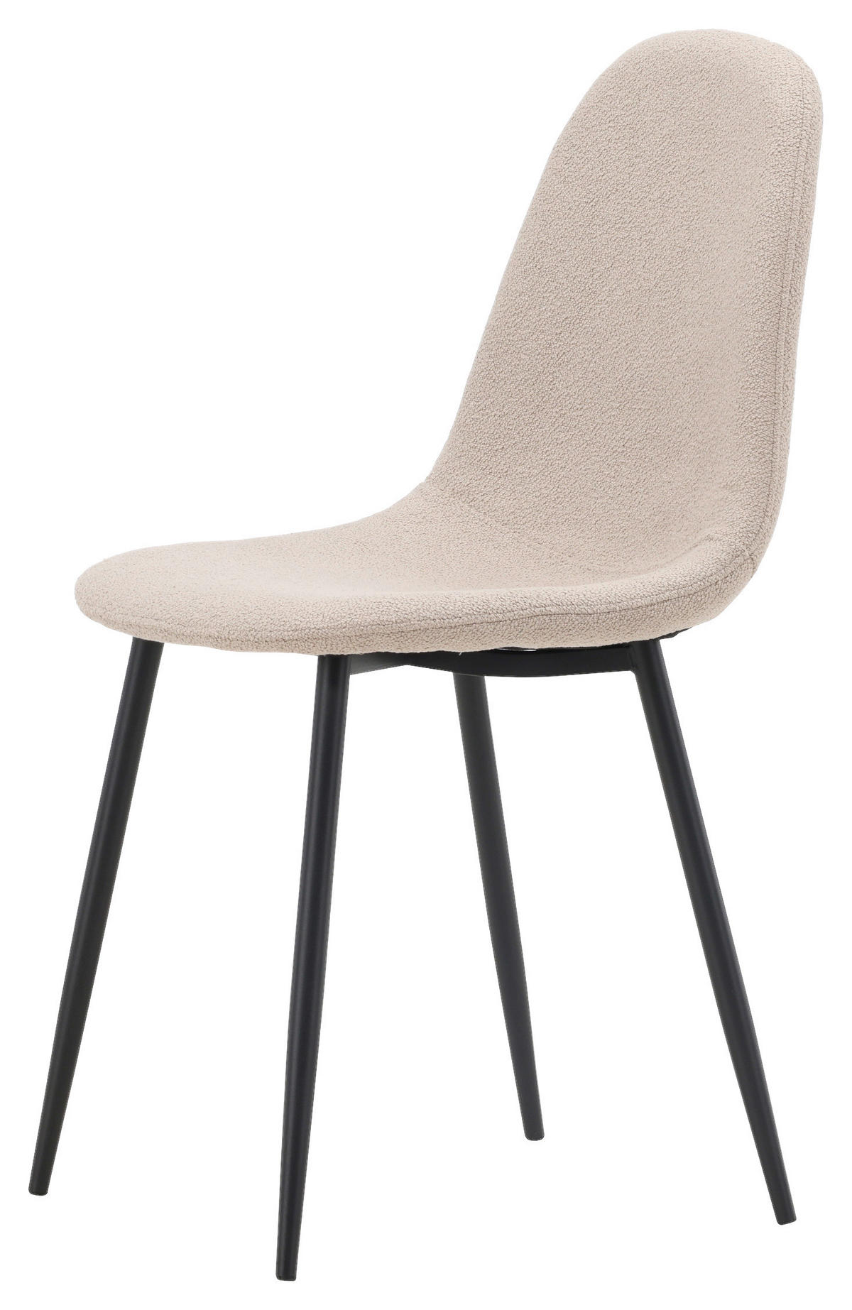 STOLSET 2 styck stål bouclé  - beige/svart, Design, metall/textil (45/90/52cm) - Livetastic