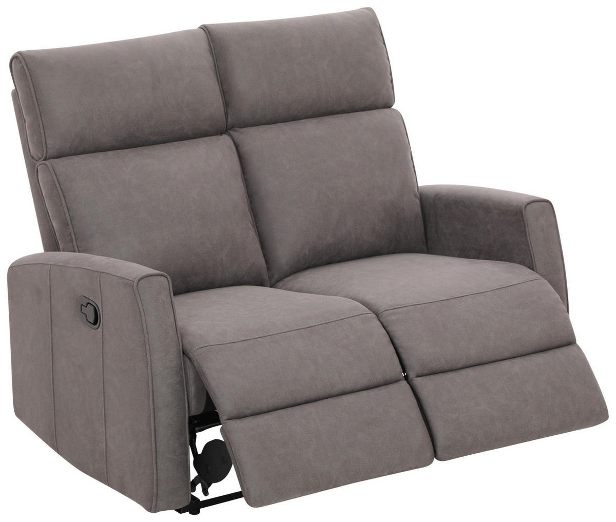 2-SITZER-SOFA Mikrofaser Grau  - Schwarz/Grau, KONVENTIONELL, Kunststoff/Textil (127/105/93cm) - Xora