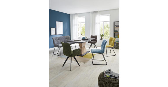 SITZBANK 140/90/62 cm in Braun, Schwarz - Schwarz/Braun, Design, Textil/Metall (140/90/62cm) - Voleo