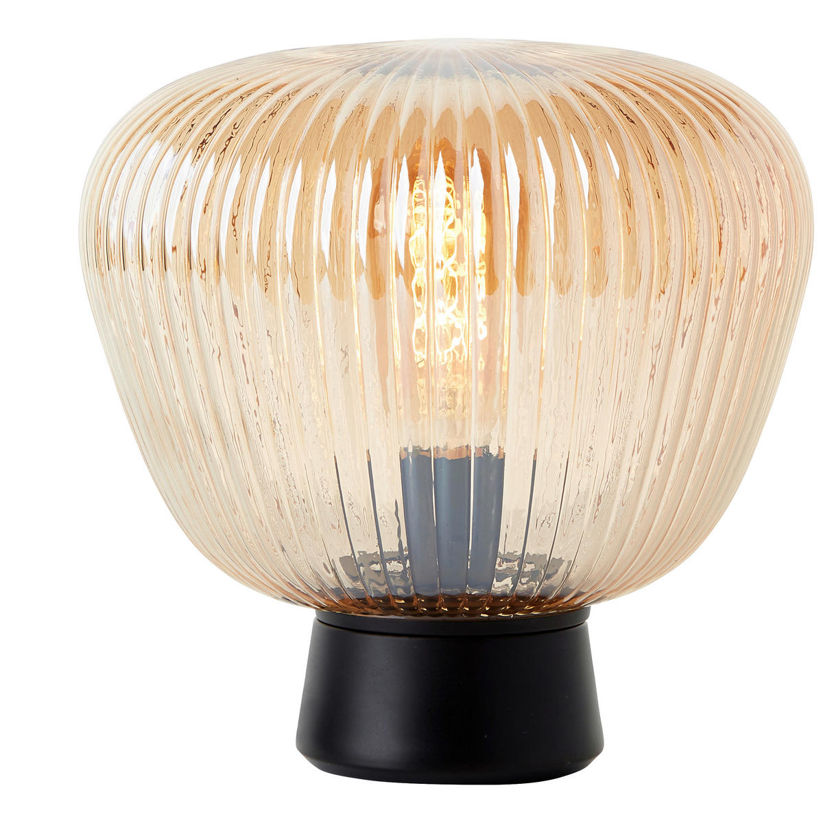 STOLNÍ LAMPA, E27, 25/24,5 cm  - jantarové barvy, Basics, kov/sklo (25/24,5cm)