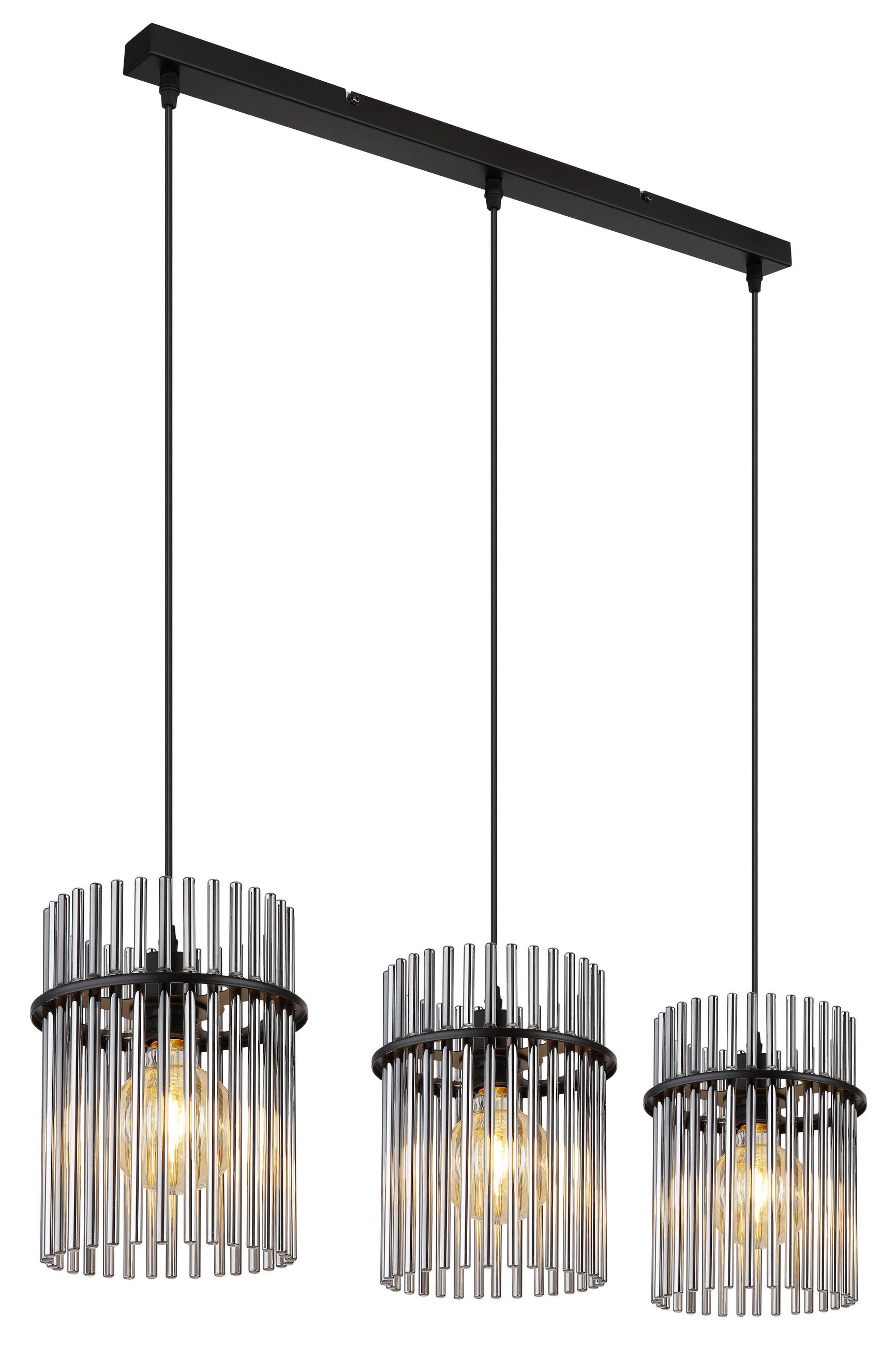 HÄNGELEUCHTE 80/20/140 cm  - Schwarz/Grau, Design, Glas/Kunststoff (80/20/140cm) - Globo