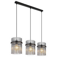 HÄNGELEUCHTE 80/20/140 cm  - Schwarz/Grau, Design, Glas/Kunststoff (80/20/140cm) - Globo