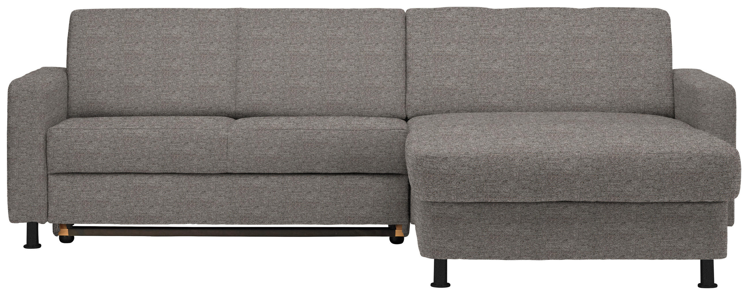 ECKSOFA in Webstoff Grau  - Schwarz/Grau, Design, Kunststoff/Textil (257/165cm) - Xora