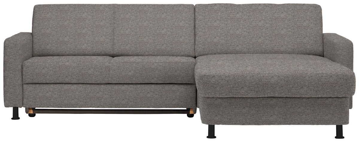 ECKSOFA in Webstoff Grau  - Schwarz/Grau, Design, Kunststoff/Textil (257/165cm) - Xora