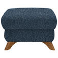 HOCKER Bouclé Blau - Blau/Eichefarben, MODERN, Holz/Textil (65/47/65cm) - Valnatura