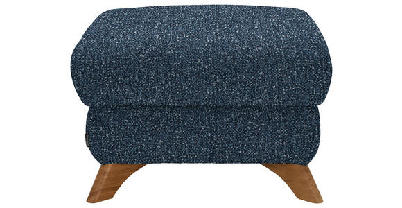HOCKER Bouclé Blau - Blau/Eichefarben, MODERN, Holz/Textil (65/47/65cm) - Valnatura
