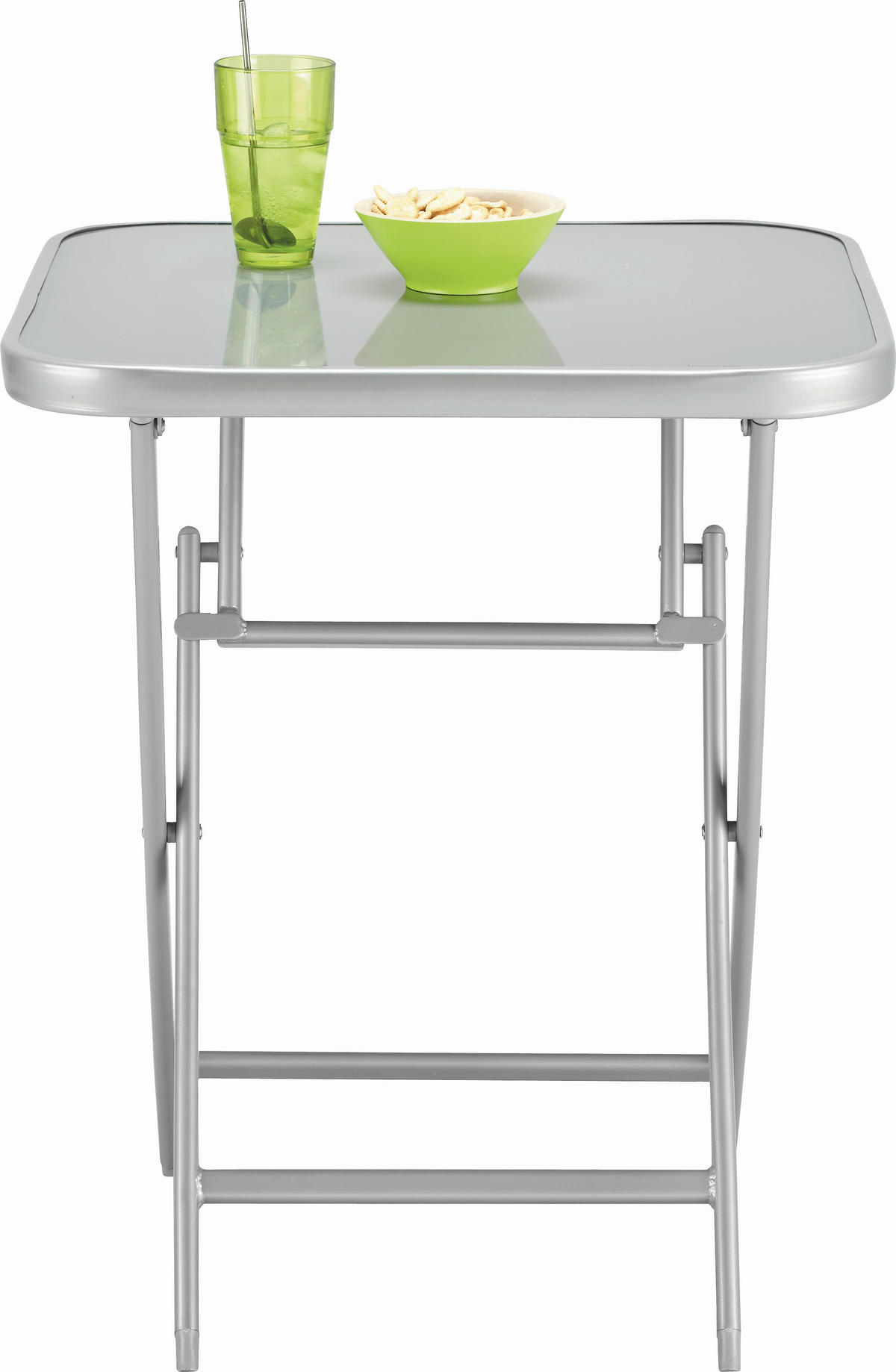Masă grădină & terasă 60/60/72 cm   - argintiu, Basics, sticlă/metal (60/60/72cm) - Xora