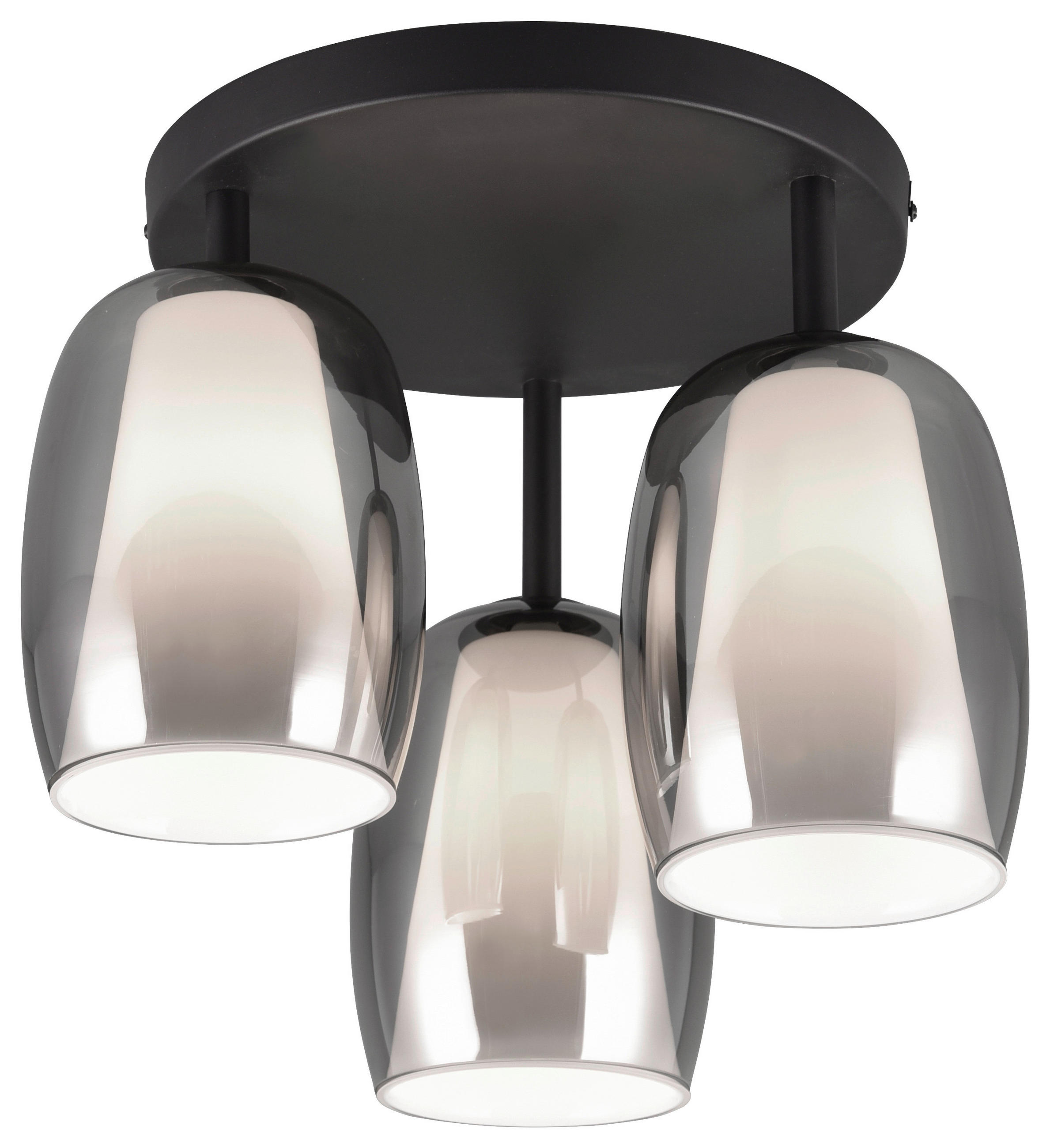 STROPNÍ SVÍTIDLO, 31,0/38,00 cm  - bílá/černá, Trend, kov/sklo (31,0/38,00cm)