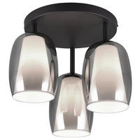 STROPNA SVETILKA Barret 31,0/38,00 cm   - črna/bela, Trend, kovina/steklo (31,0/38,00cm)