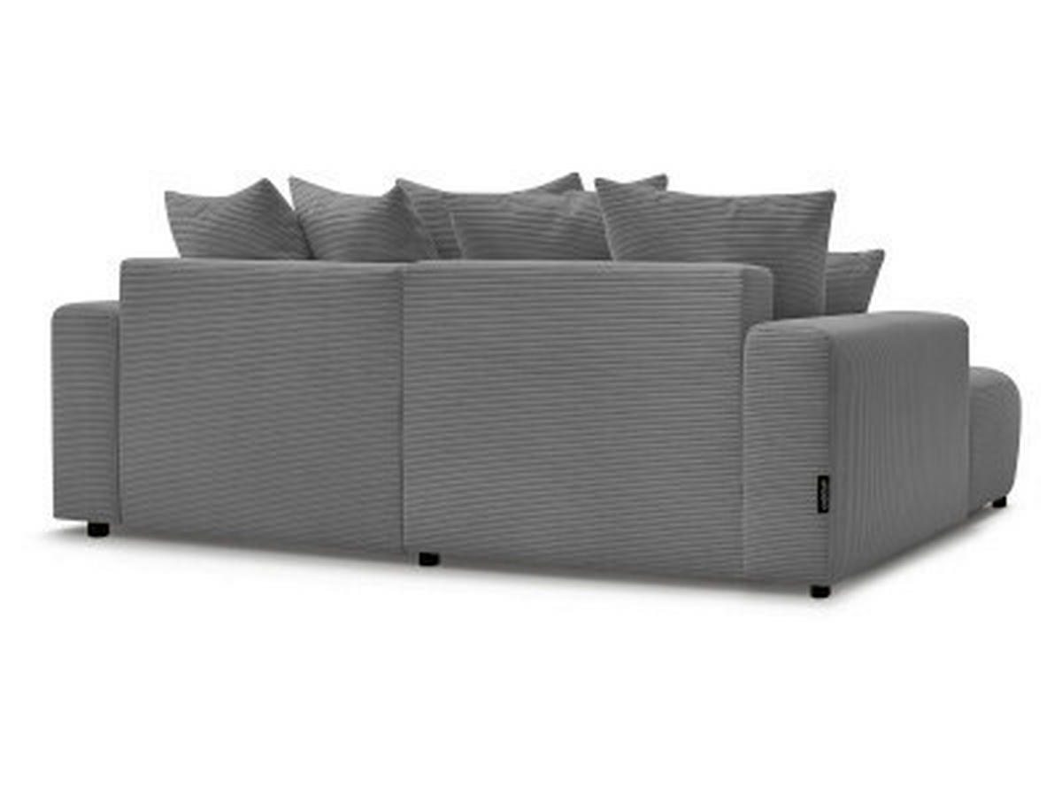 ECKSOFA Ottomane links  ATILLA Dunkelgrau Cord  - Dunkelgrau/Schwarz, MODERN, Kunststoff/Textil (149/244cm)