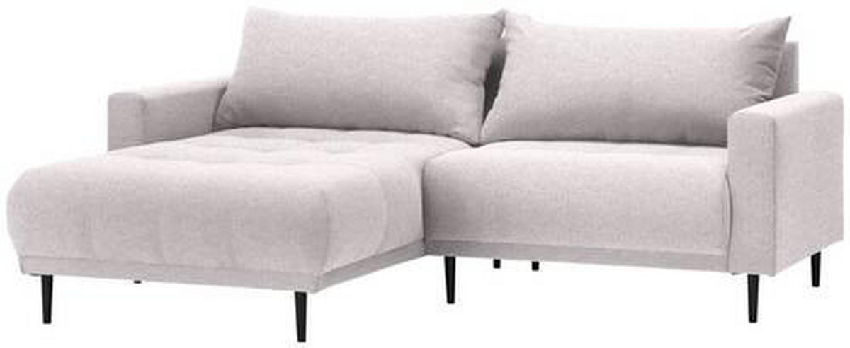 ECKSOFA in Flachgewebe Beige  160/215 cm  - Beige/Schwarz, Design, Holz/Textil (160/215cm) - Stylife