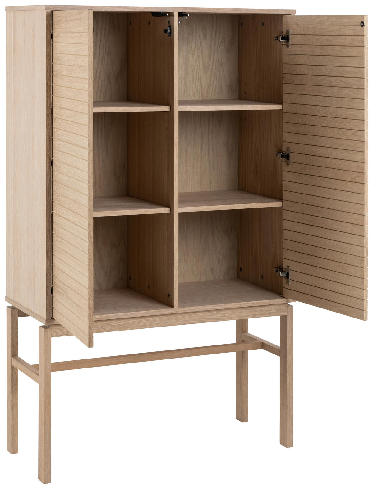 VISOKA KOMODA, barve hrasta  - barve hrasta/bela, Design, leseni material/les (90,8/150/40cm) - Livetastic