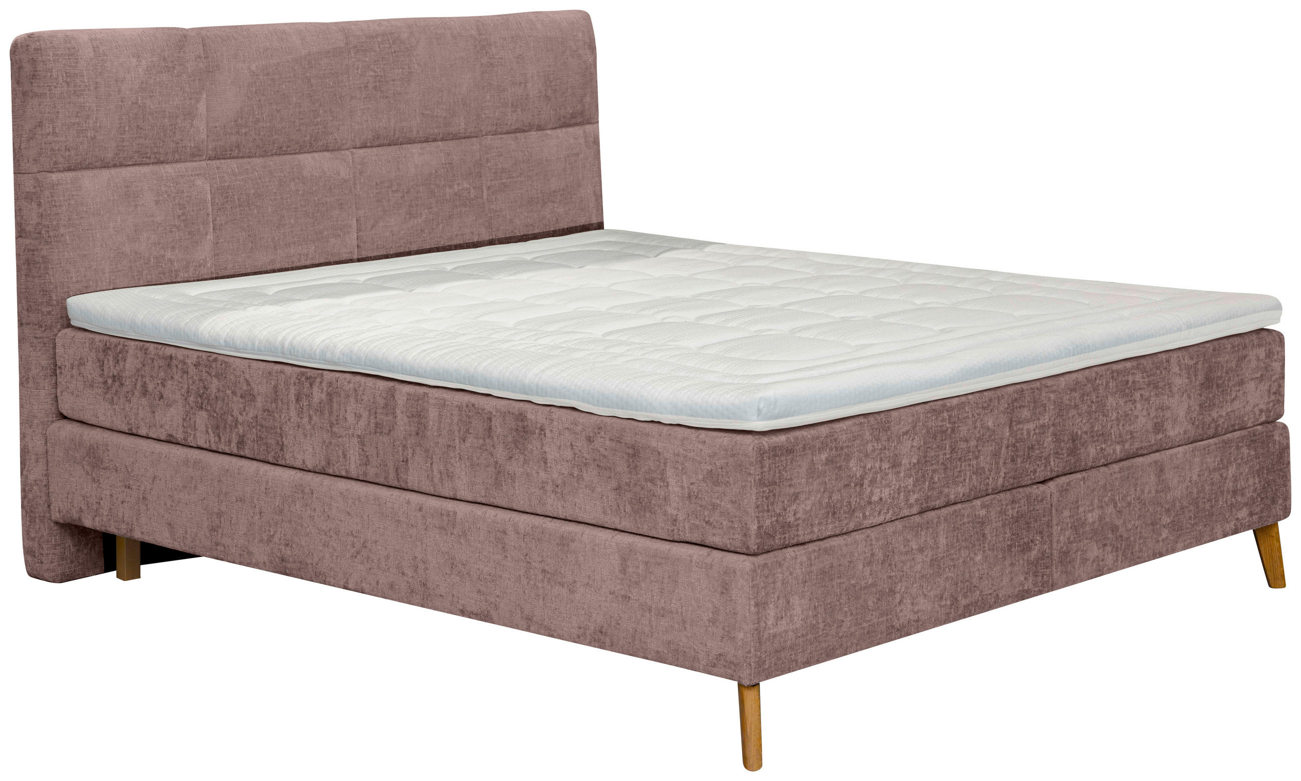 BOXSPRINGBETT 180/200 cm  in Altrosa  - Eichefarben/Altrosa, KONVENTIONELL, Holz/Textil (180/200cm) - Carryhome