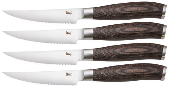 STEAKMESSERSET  - Edelstahlfarben, KONVENTIONELL, Holzwerkstoff/Metall - Homeware Profession.