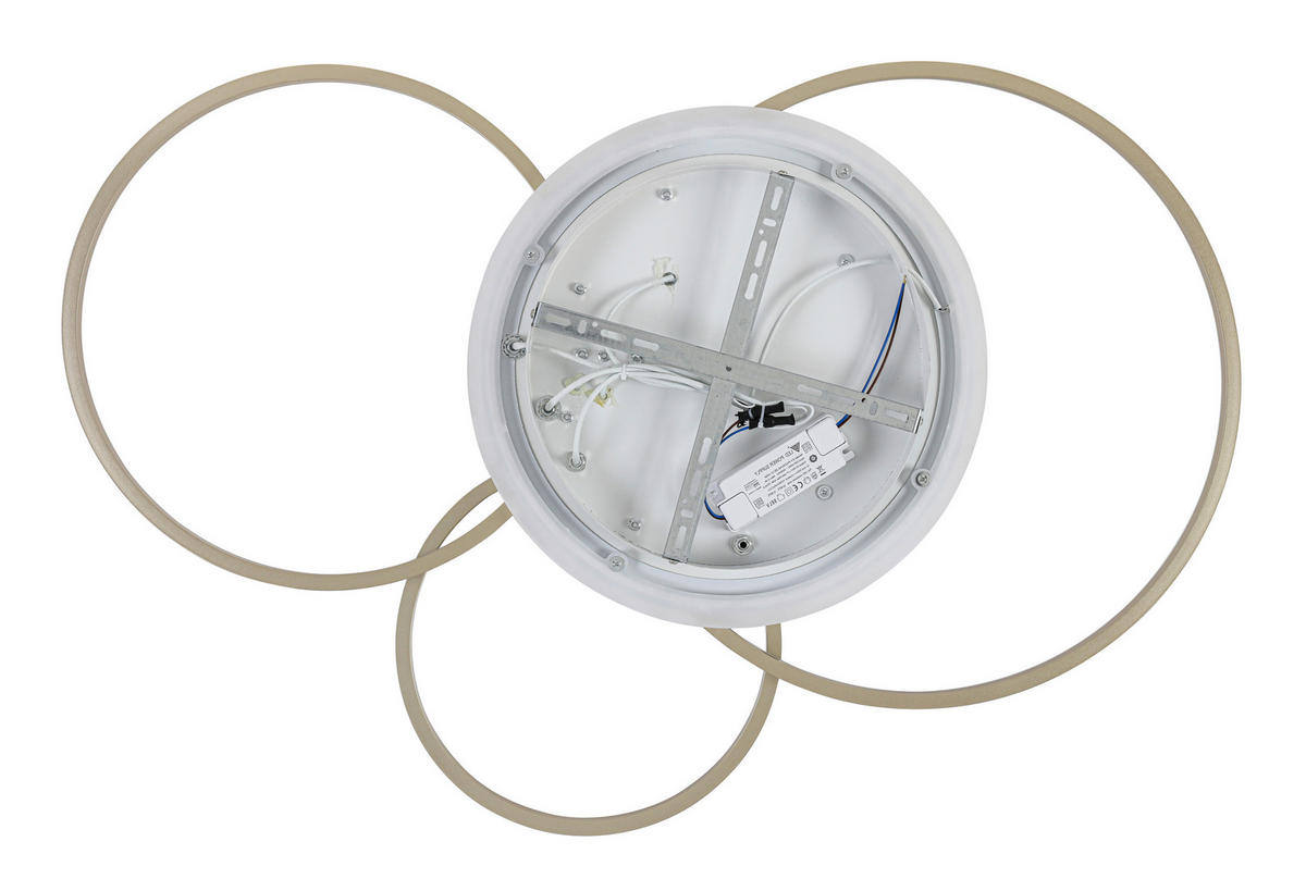 LED-TAKLAMPA Travera 40 W 90/63/8,5 cm  - guldbrun/sandfärgad, Design, metall/plast (90/63/8,5cm) - Novel