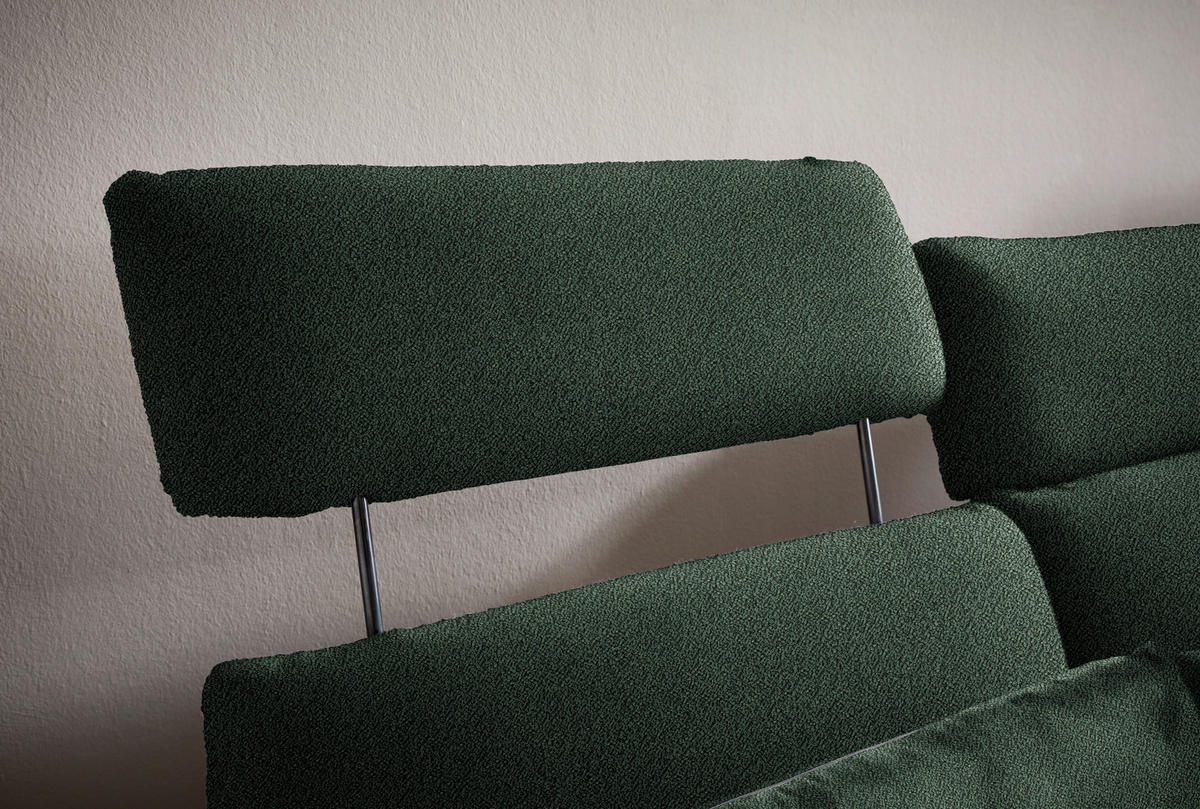 ECKSOFA in Flachgewebe Grün  - Schwarz/Grün, Design, Textil/Metall (259/152cm) - Dieter Knoll
